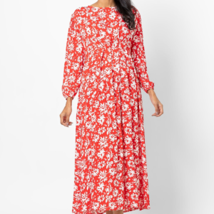 Hada Women's Long Sleeve Printed Casual Dress