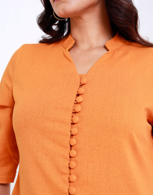 Button Down Kurtha with Mandarin Collar - Image 7
