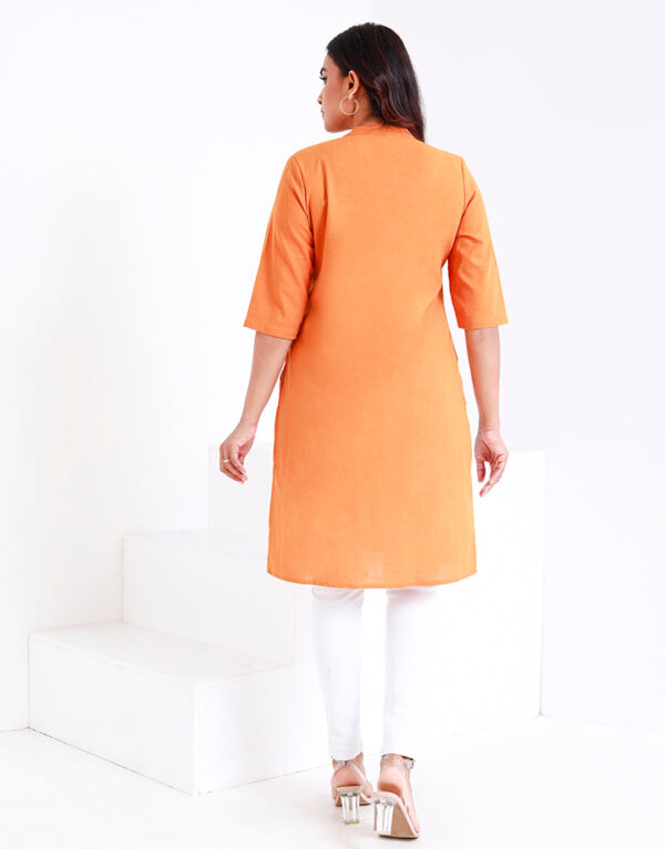 Button Down Kurtha with Mandarin Collar - Image 5