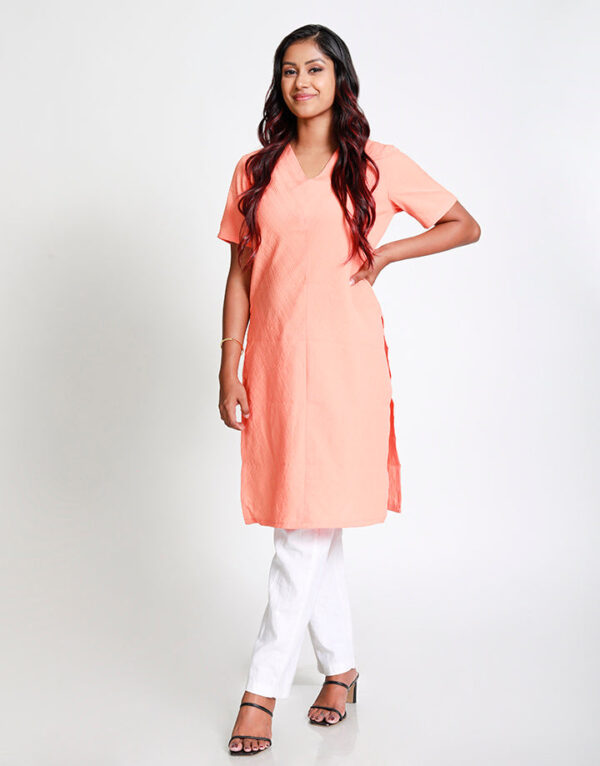 V-Neck Kurtha with Short Sleeves