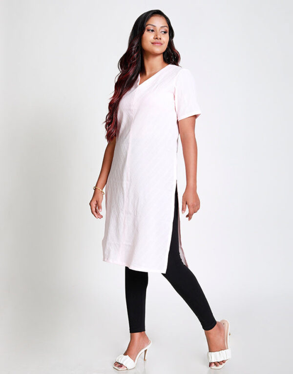 V-Neck Kurtha with Short Sleeves - Image 4