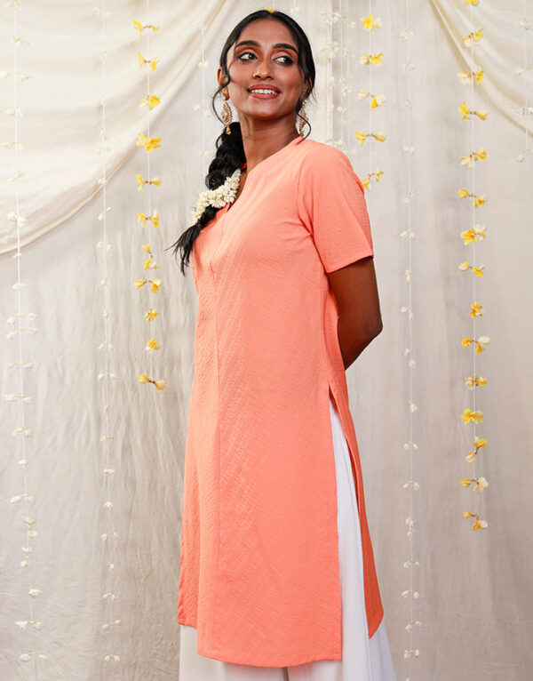 V-Neck Kurtha with Short Sleeves - Image 11