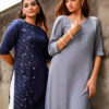 Round Neck Kurtha with Embroidery - Image 2