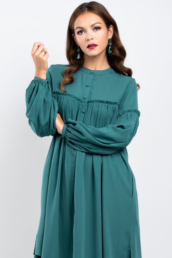 Hada Women's Long Sleeve Plain Casual Kurta - Image 2