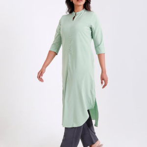 Mandarin Collar Kurtha with Front Slit