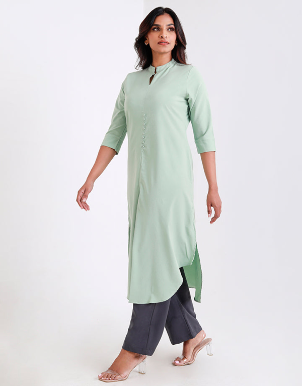 Mandarin Collar Kurtha with Front Slit