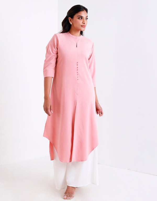 Mandarin Collar Kurtha with Front Slit - Image 5