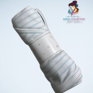 Baby Hooded Blanket - Blue Stripes Print