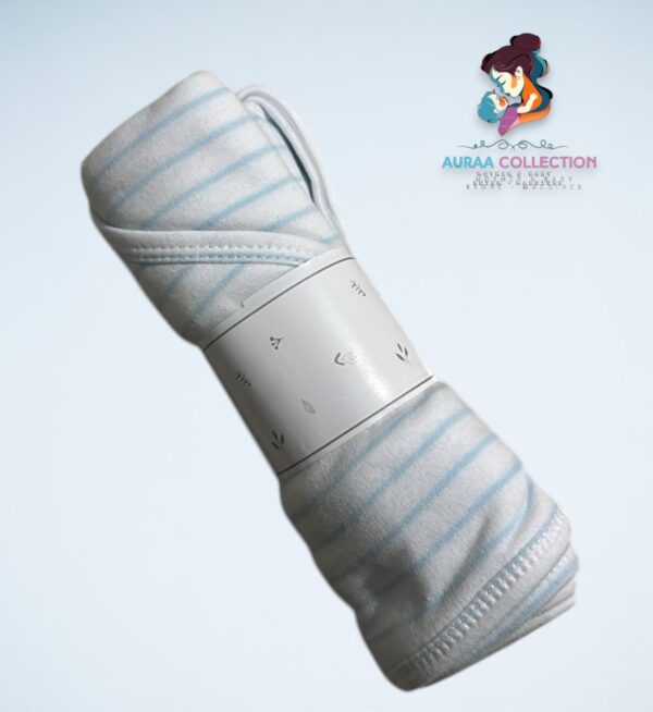Baby Hooded Blanket - Blue Stripes Print